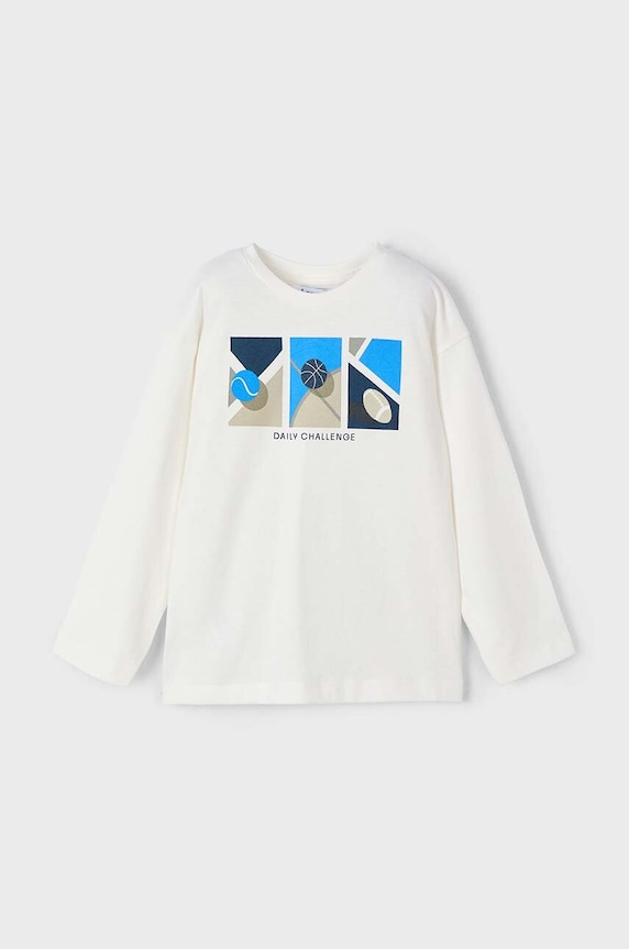 Mayoral longsleeve bawełniany dziecięcy nadruk niebieski 4043.5C.Mini.9BYH