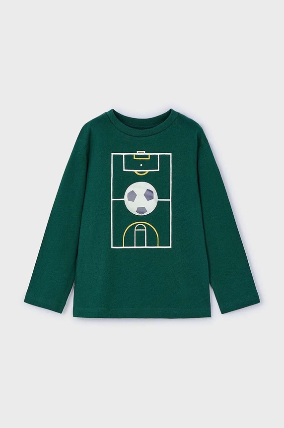 Mayoral longsleeve bawełniany dziecięcy nadruk zielony 4044.5C.Mini.9BYH