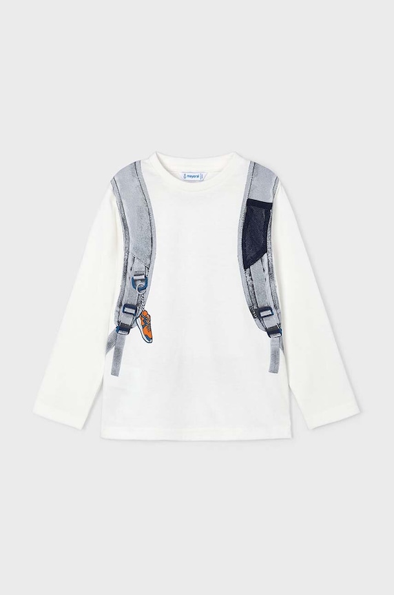 Mayoral longsleeve dziecięcy 4049.5E.Mini.9BYH beżowy AW24