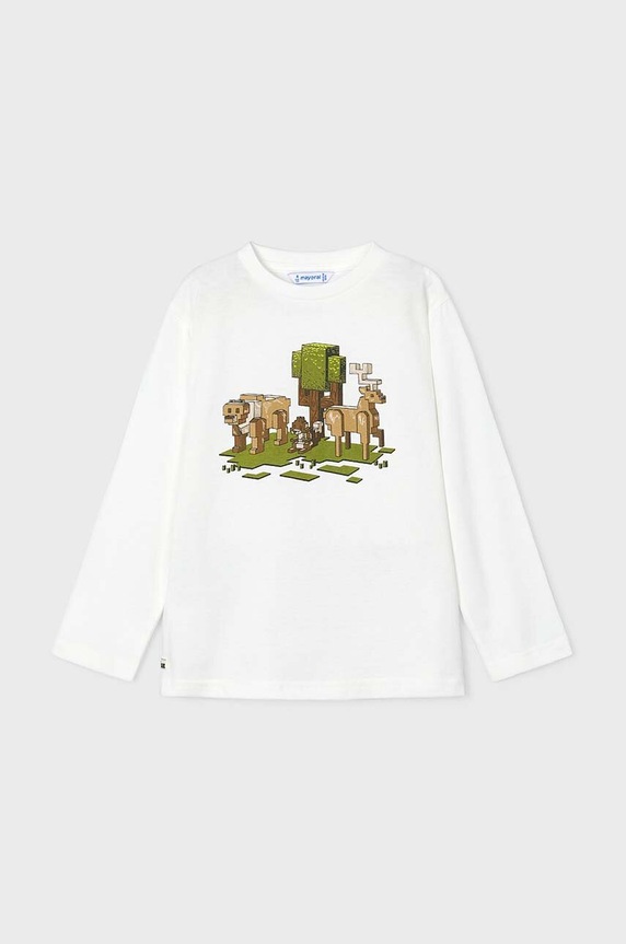 Mayoral longsleeve bawełniany dziecięcy nadruk zielony 4054.5F.Mini.9BYH