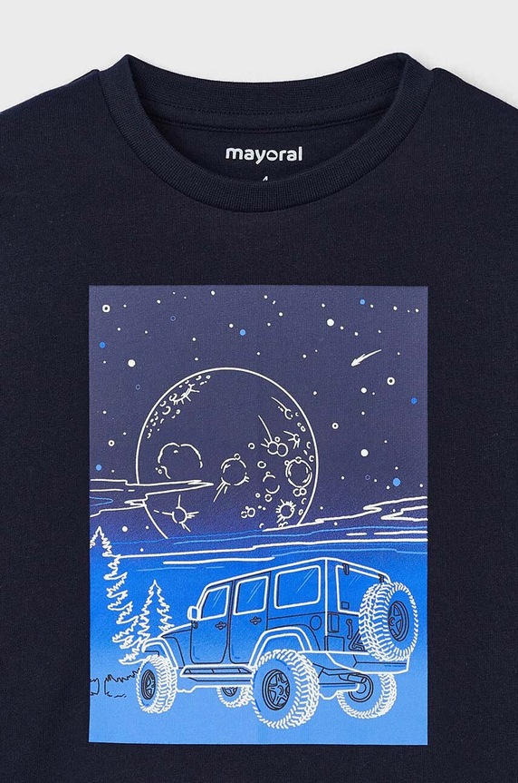 Chłopiec Mayoral longsleeve bawełniany dziecięcy 4057.5G.Mini.9BYH niebieski