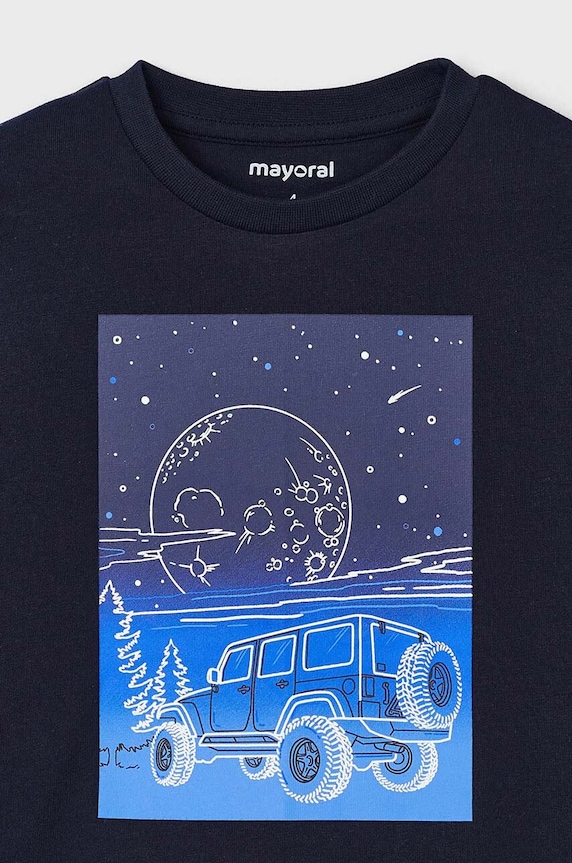 Chłopiec Mayoral longsleeve bawełniany dziecięcy 4057.5G.Mini.9BYH niebieski