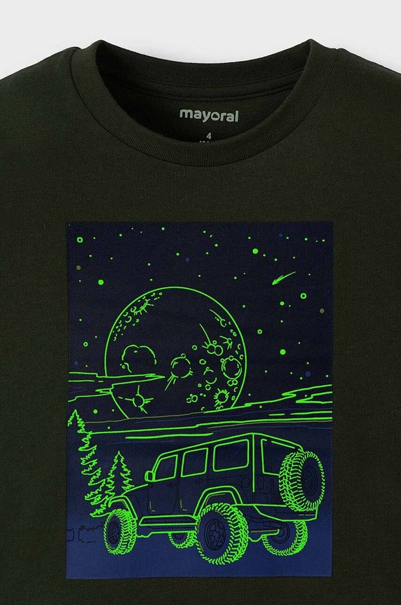 Chłopiec Mayoral longsleeve bawełniany dziecięcy 4057.5G.Mini.9BYH zielony