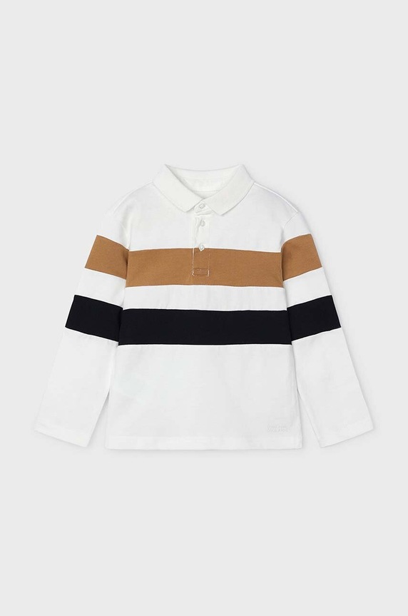 Mayoral longsleeve bawełniany dziecięcy nadruk beżowy 4103.5A.Mini.9BYH