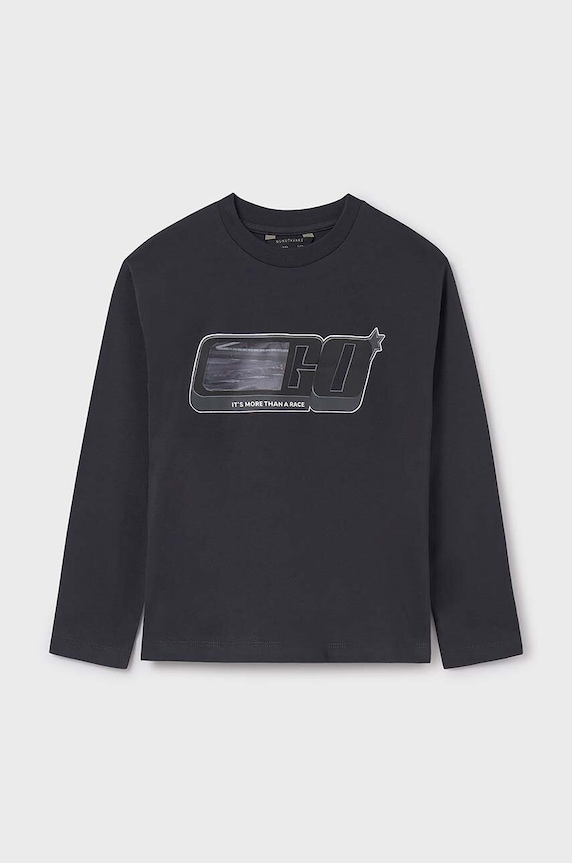 Mayoral longsleeve bawełniany dziecięcy nadruk szary 7088.7D.Junior.9BYH