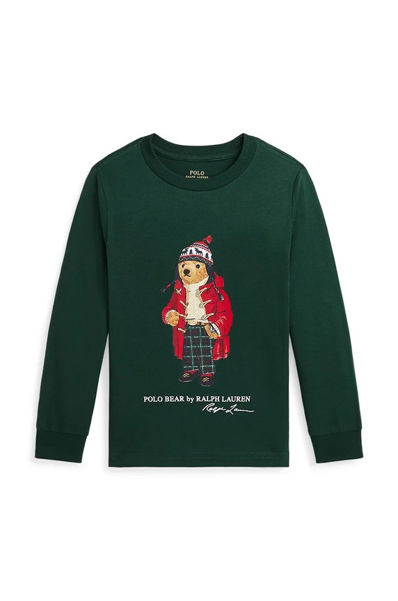 Detská bavlnená mikina Polo Ralph Lauren bavlna zelená 322883620009