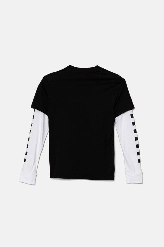 Dječja pamučna majica dugih rukava Vans BY LONG CHECK TWOFER VN0A49OYBLK1 crna AW24