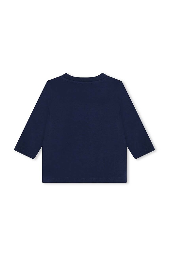 Detské bavlnené tričko s dlhým rukávom Kenzo Kids K60518.67.81 tmavomodrá AW24