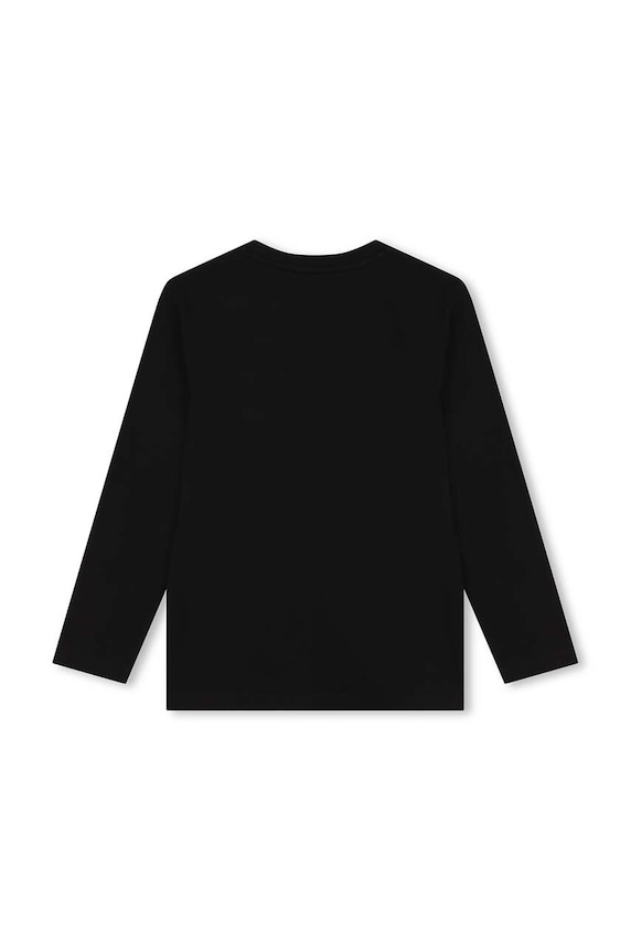 BOSS longsleeve bawełniany dziecięcy J51218.162.174 czarny AW24