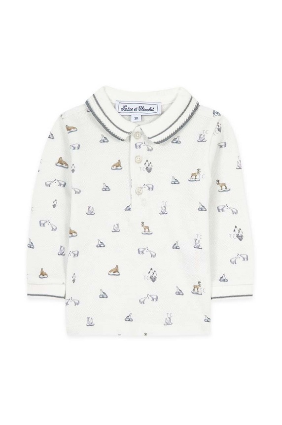 Tartine et Chocolat longsleeve bawełniany niemowlęcy wzorzyste niebieski TZ11071.67.74