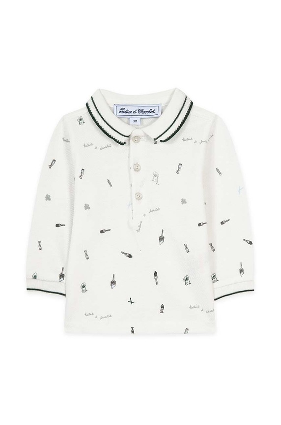 Tartine et Chocolat longsleeve din bumbac pentru bebeluși cu modele verde TZ11071.67.74
