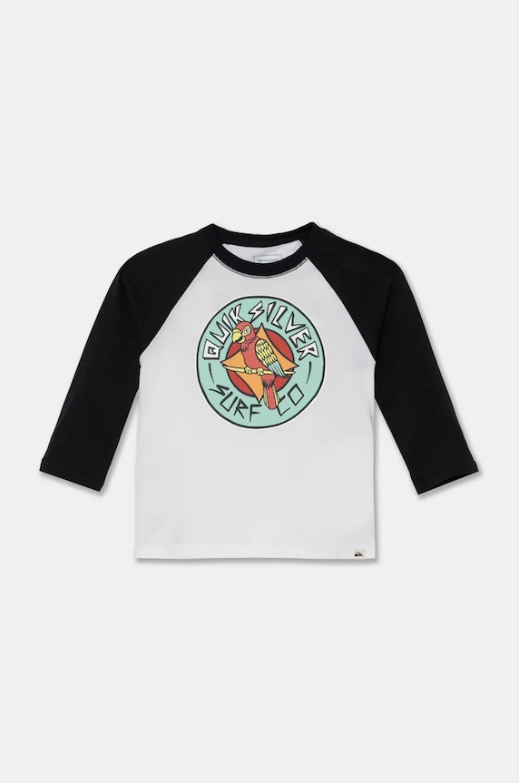 Quiksilver longsleeve bawełniany dziecięcy DOUBLE TALK RAGLAN nadruk czarny EQKZT03560