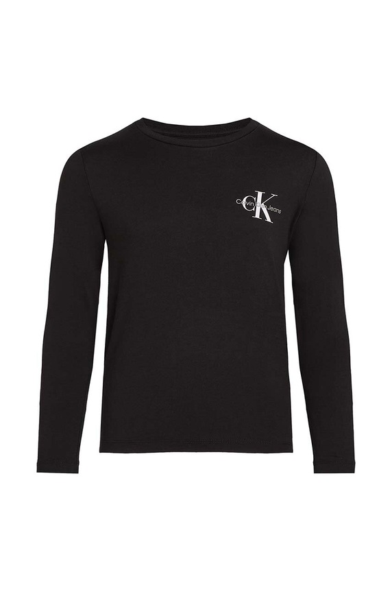 Dětské tričko s dlouhým rukávem Calvin Klein Jeans IU0IU00677.128.176.9BYH černá AW24