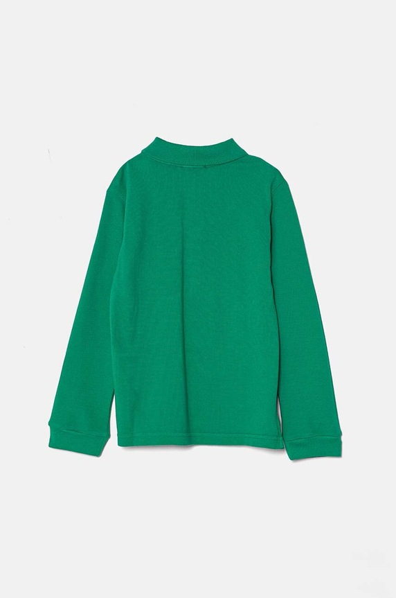 United Colors of Benetton longsleeve din bumbac pentru copii 3089G3009.P.Repro.9BYH verde AW24