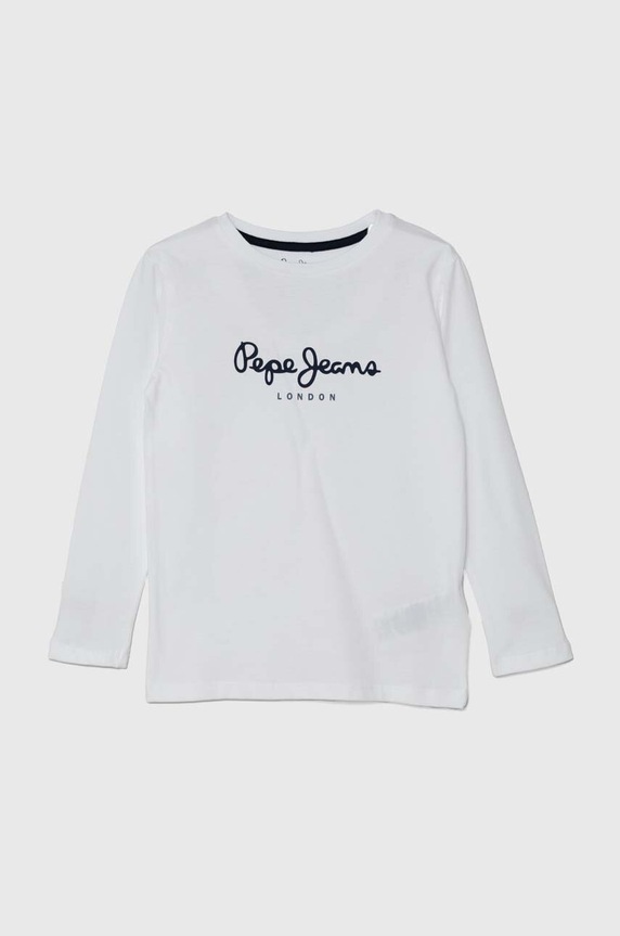 Detská bavlnená košeľa s dlhým rukávom Pepe Jeans NEW HERMAN bavlna biela PB503919