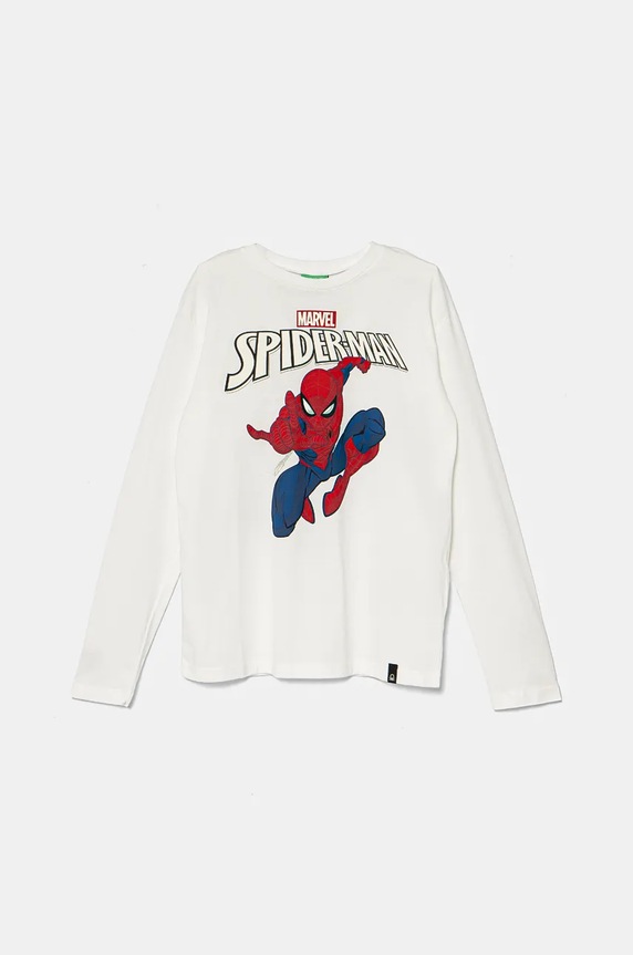 United Colors of Benetton longsleeve din bumbac pentru copii print alb 3ATNC10LV.G.Seasonal