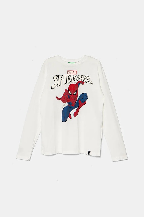 United Colors of Benetton longsleeve din bumbac pentru copii print alb 3ATNC10LV.G.Seasonal