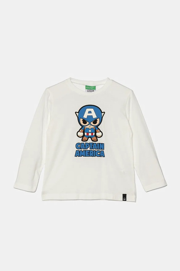 Detská bavlnená košeľa s dlhým rukávom United Colors of Benetton bavlna biela 3ATNG10H9.P.Seasonal