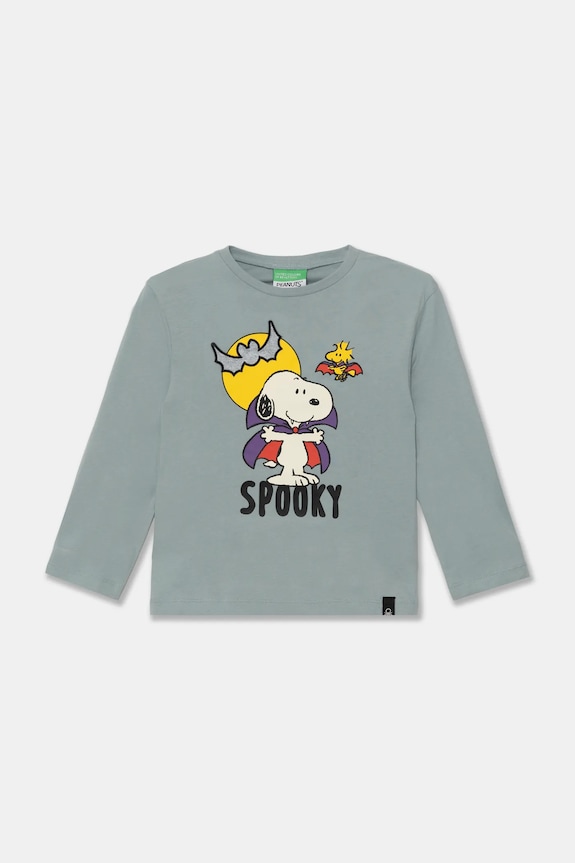 Detská bavlnená košeľa s dlhým rukávom United Colors of Benetton bavlna sivá 3VR5G10J9.P.Seasonal