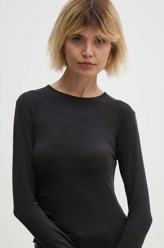 Tričko s dlouhým rukávem Calvin Klein Jeans černá J20J224065