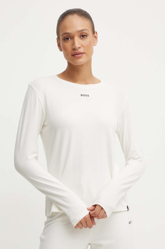 Tričko s dlhým rukávom BOSS CI_LS-Shirt jednofarebný béžová 50510326