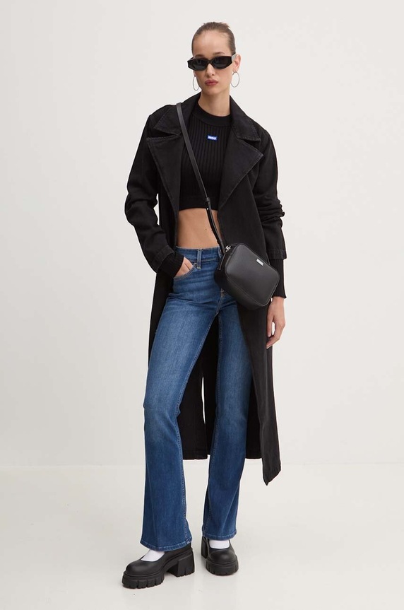 Πουλόβερ Hugo Blue 50518280 μαύρο AW24