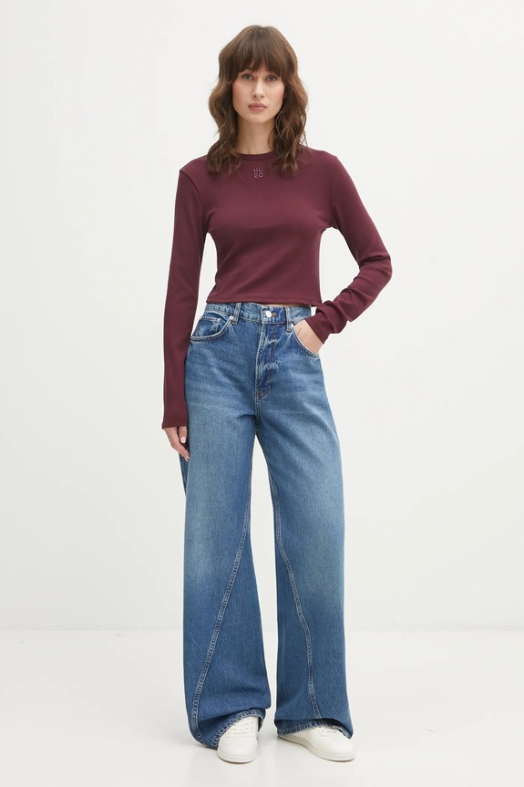 HUGO longsleeve Dafilomena_3 50518378 violet SS26