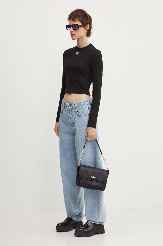HUGO longsleeve Dafilomena_3 50518378 negru SS26