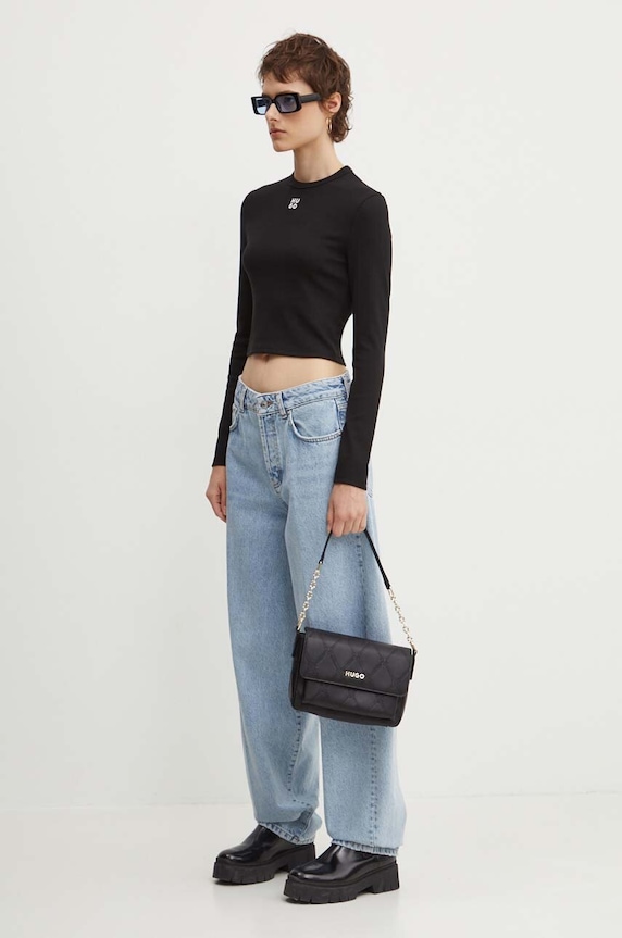 HUGO longsleeve Dafilomena_3 50518378 negru SS26