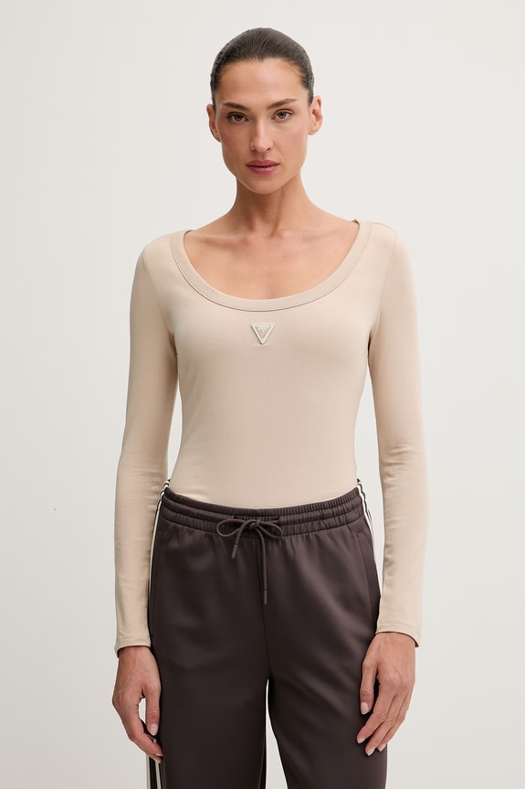Guess body dámske bavlnené s elastanom COLETTE béžová V4YP07.J1314