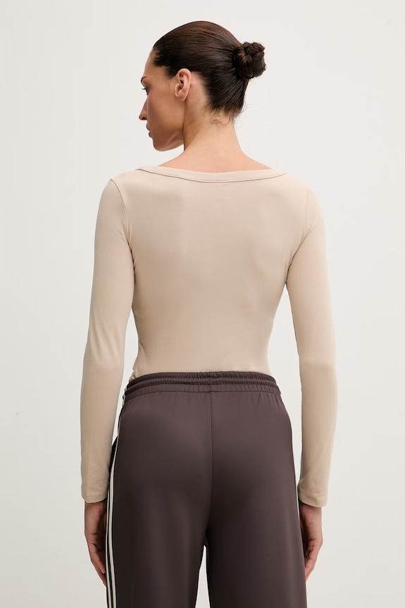 Oblečenie Guess body dámske bavlnené s elastanom COLETTE V4YP07.J1314 béžová