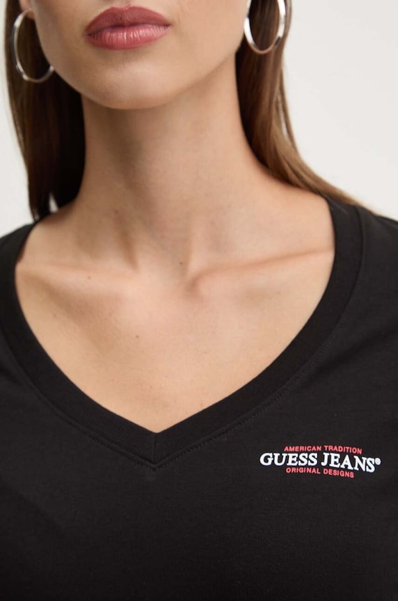 Guess Jeans longsleeve W4YI21.J1314 negru