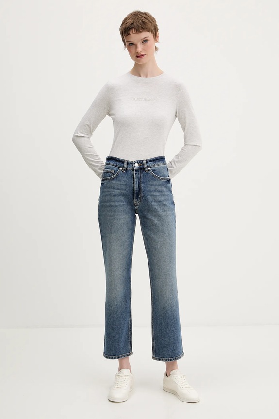 Majica dugih rukava Guess Jeans W4YI22.J1314 siva SS26
