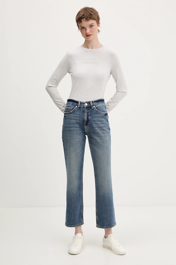 Majica dugih rukava Guess Jeans W4YI22.J1314 siva SS26
