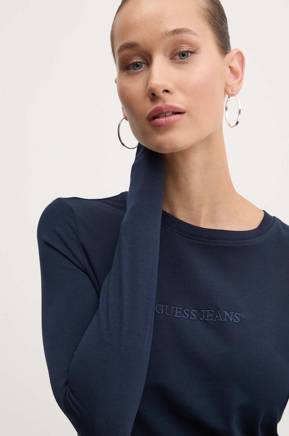 Guess Jeans hosszú ujjú sötétkék W4YI22.J1314