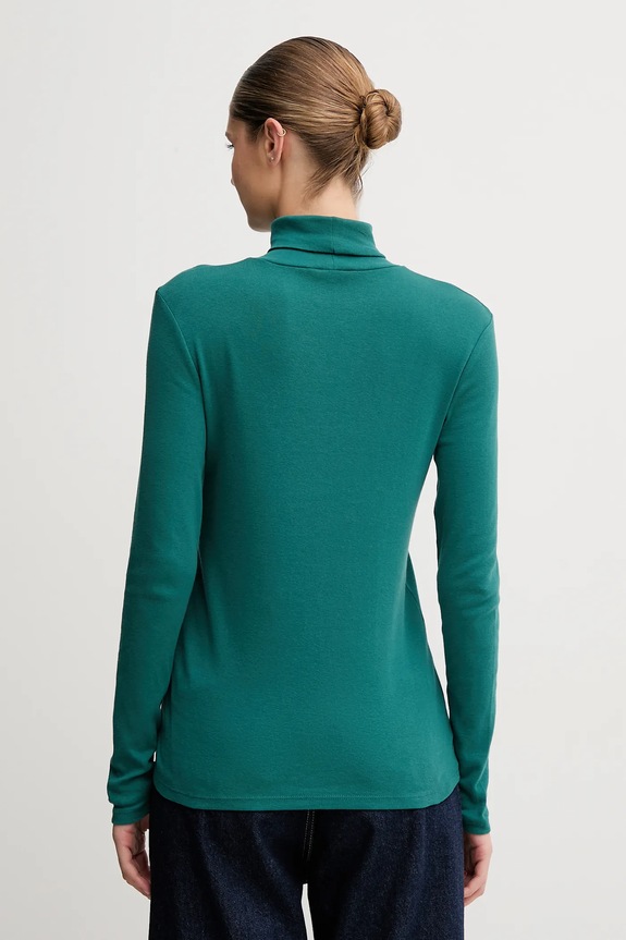 Βαμβακερή μπλούζα με μακριά μανίκια United Colors of Benetton 3GA2E2224 τιρκουάζ AW25