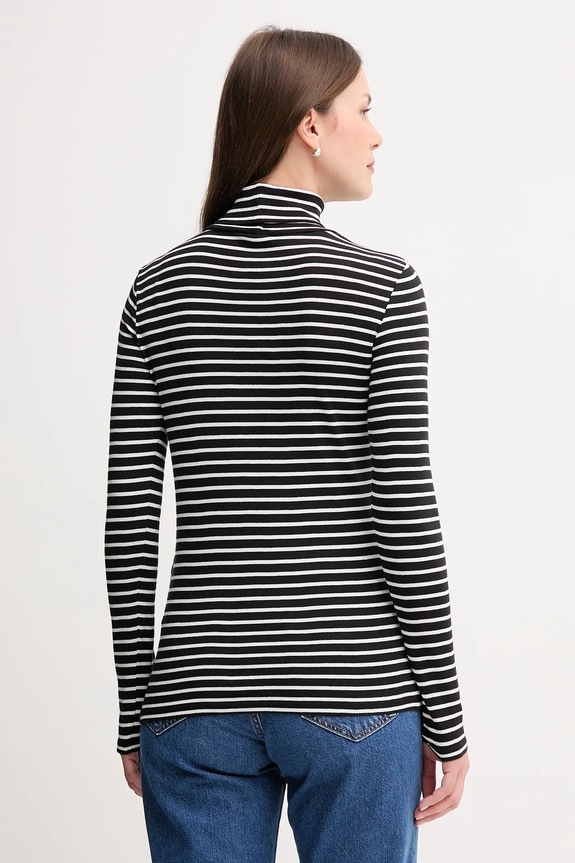 Ρούχα Βαμβακερή μπλούζα με μακριά μανίκια United Colors of Benetton 30YSE2225 μαύρο