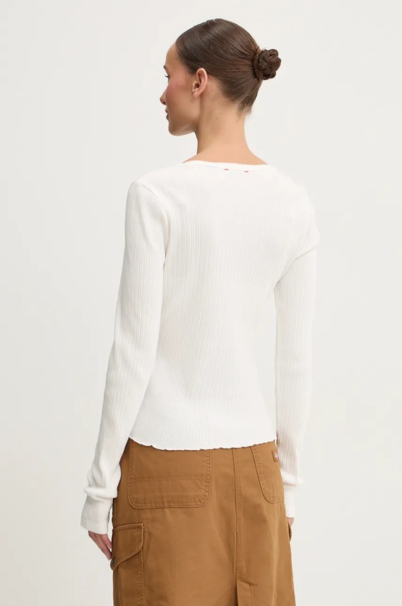 Oblečení Bavlněné tričko s dlouhým rukávem Superdry W6011953A.71D bílá