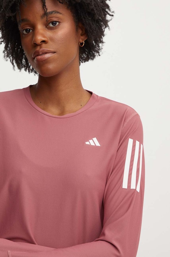 Majica dugih rukava za trčanje adidas Performance Own The Run Base roza IM5405