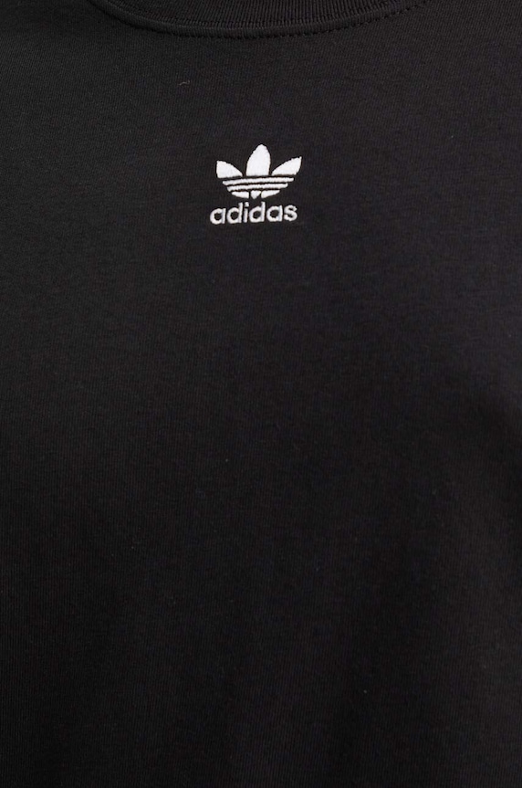 Bavlněné tričko s dlouhým rukávem adidas Originals Essential IW0954 černá