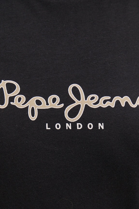 Bavlnené tričko s dlhým rukávom Pepe Jeans FIORE LS PL505947 čierna