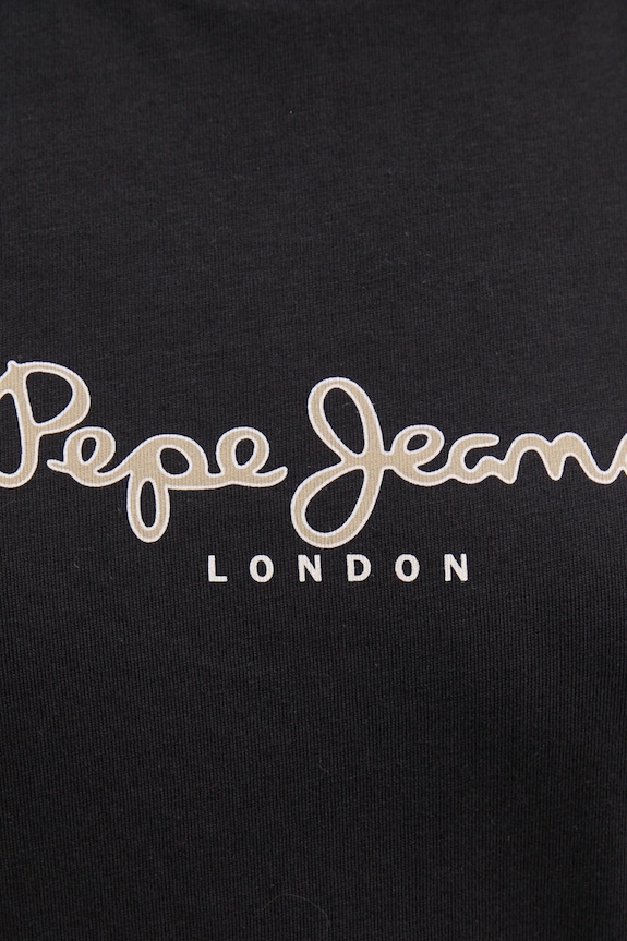 Bavlnené tričko s dlhým rukávom Pepe Jeans FIORE LS PL505947 čierna