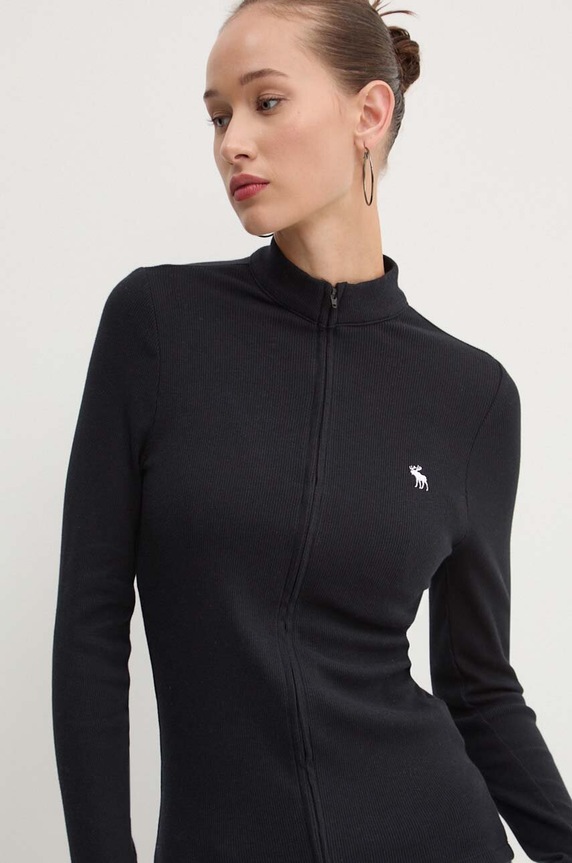 Μπλούζα Abercrombie & Fitch KI139.4664.900 μαύρο