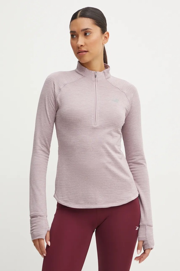 Joggingová mikina New Balance Athletics Heat Grid bez kapuce růžová WT43200IWH