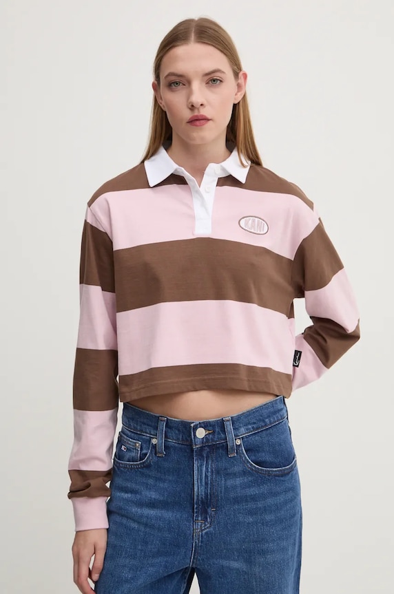 Karl Kani longsleeve bawełniany wzorzyste brązowy 61240020