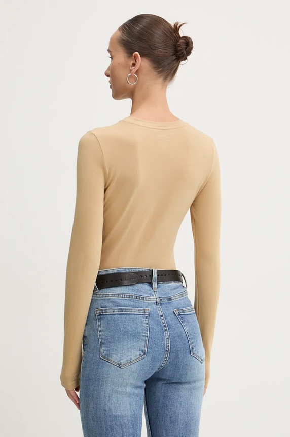 Oblečení Tričko s dlouhým rukávem Guess Jeans W4BP41.J1314 béžová