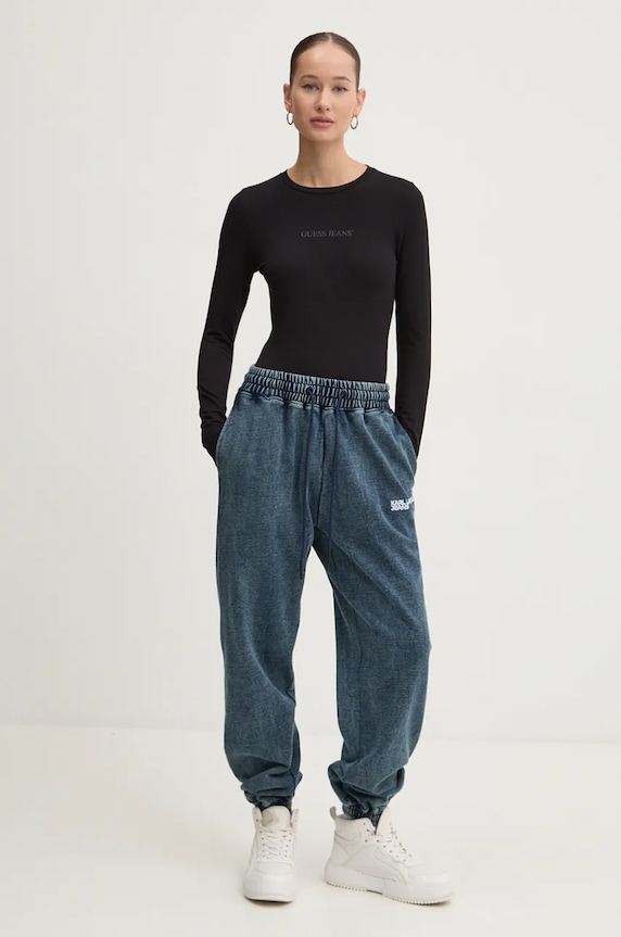 Majica z dolgimi rokavi Guess Jeans W4BP41.J1314 črna SS26