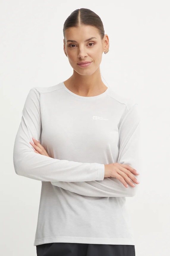 Sportovní tričko s dlouhým rukávem Jack Wolfskin Vonnan šedá A60290