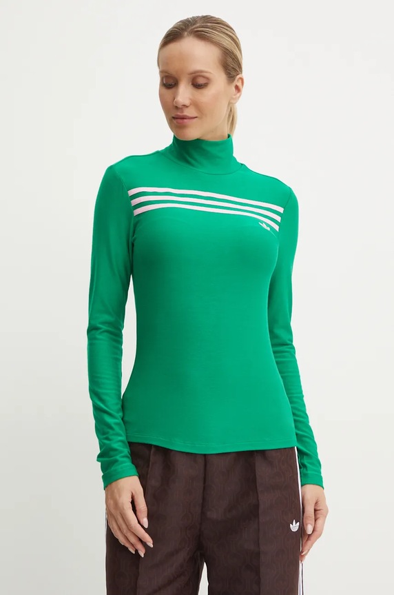 adidas Originals longsleeve Longsleeve 3S Tee imprimeu verde JN8314