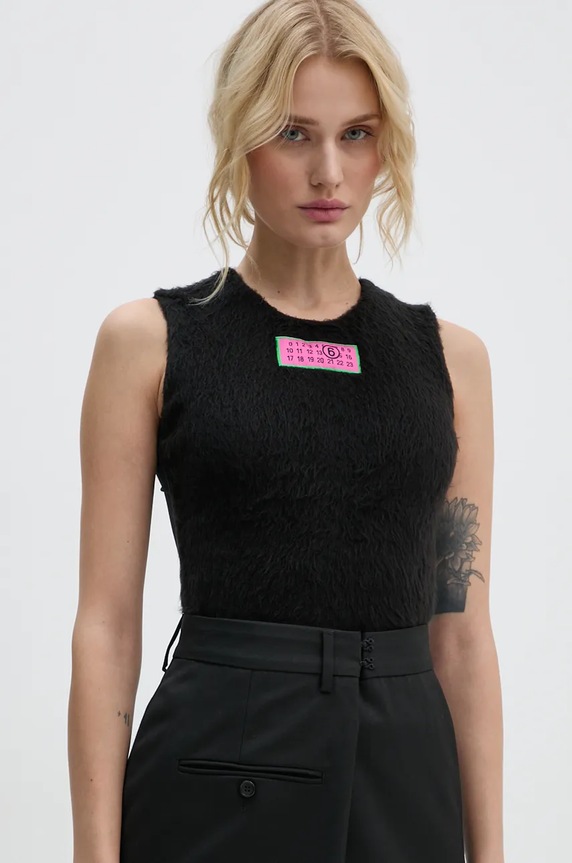 MM6 Maison Margiela bodysuit round neck black S62NA0073.MTJ012